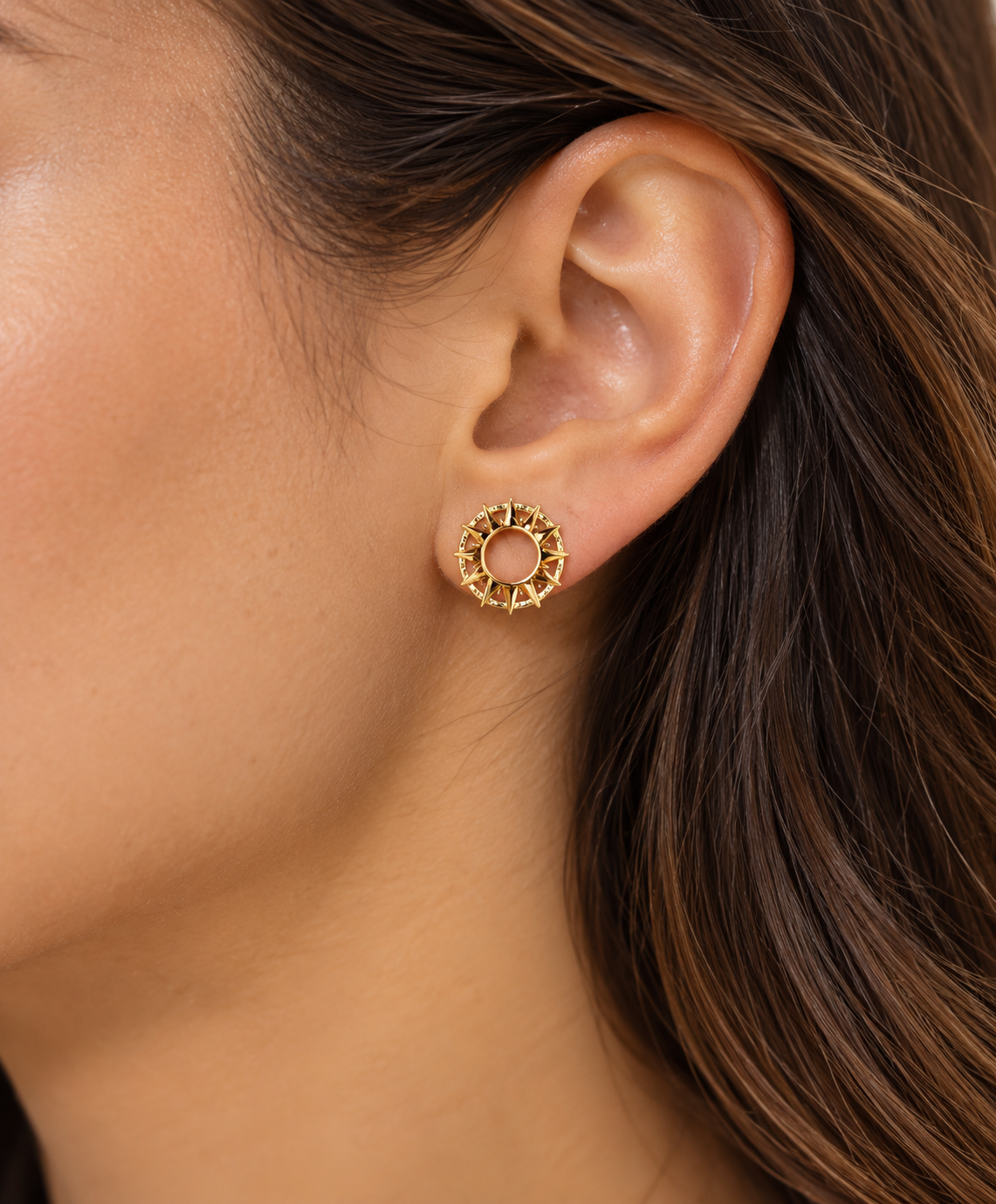 Celestial Sunburst Stud Earrings