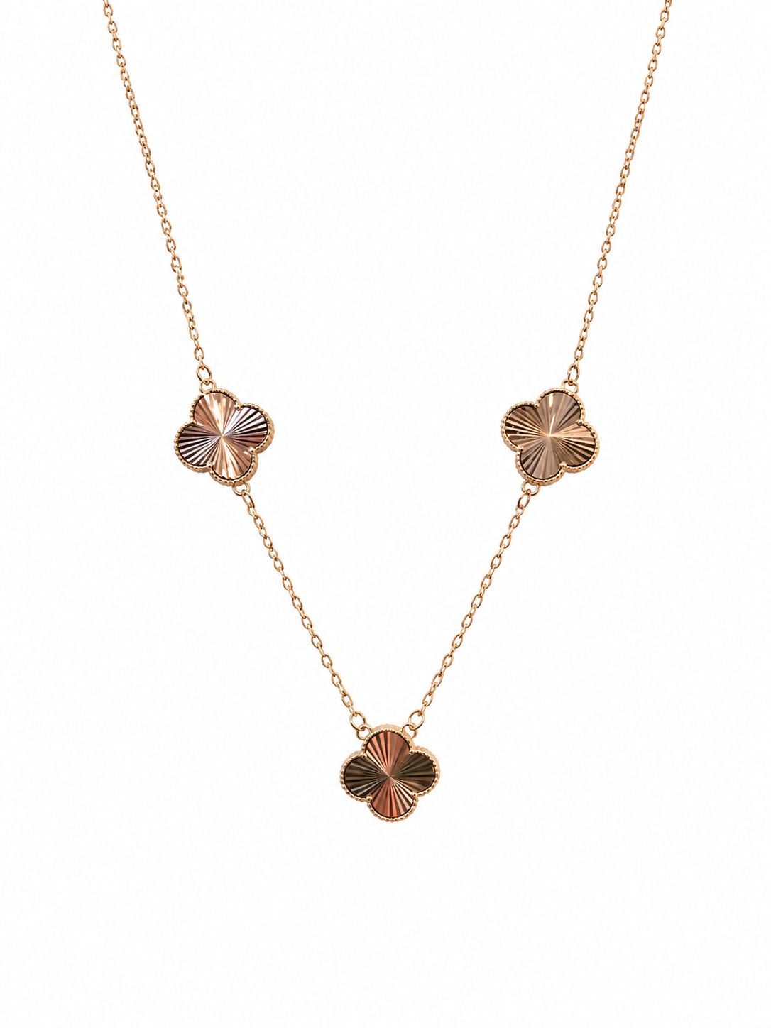 Double-Sided Clover Necklace – Green Malachite & Laser-Cut Van Cleef Style
