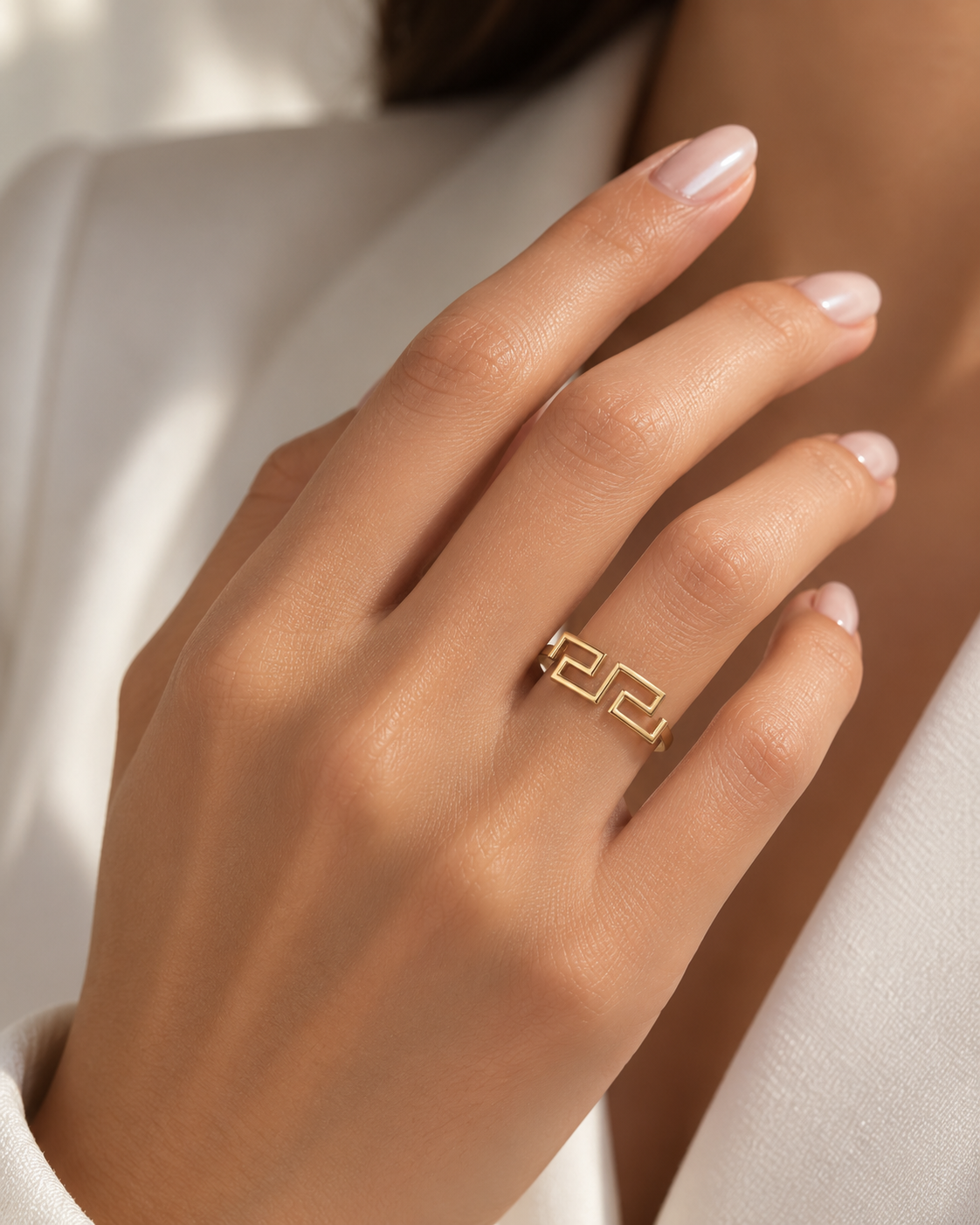 Modern Greek Key Ring