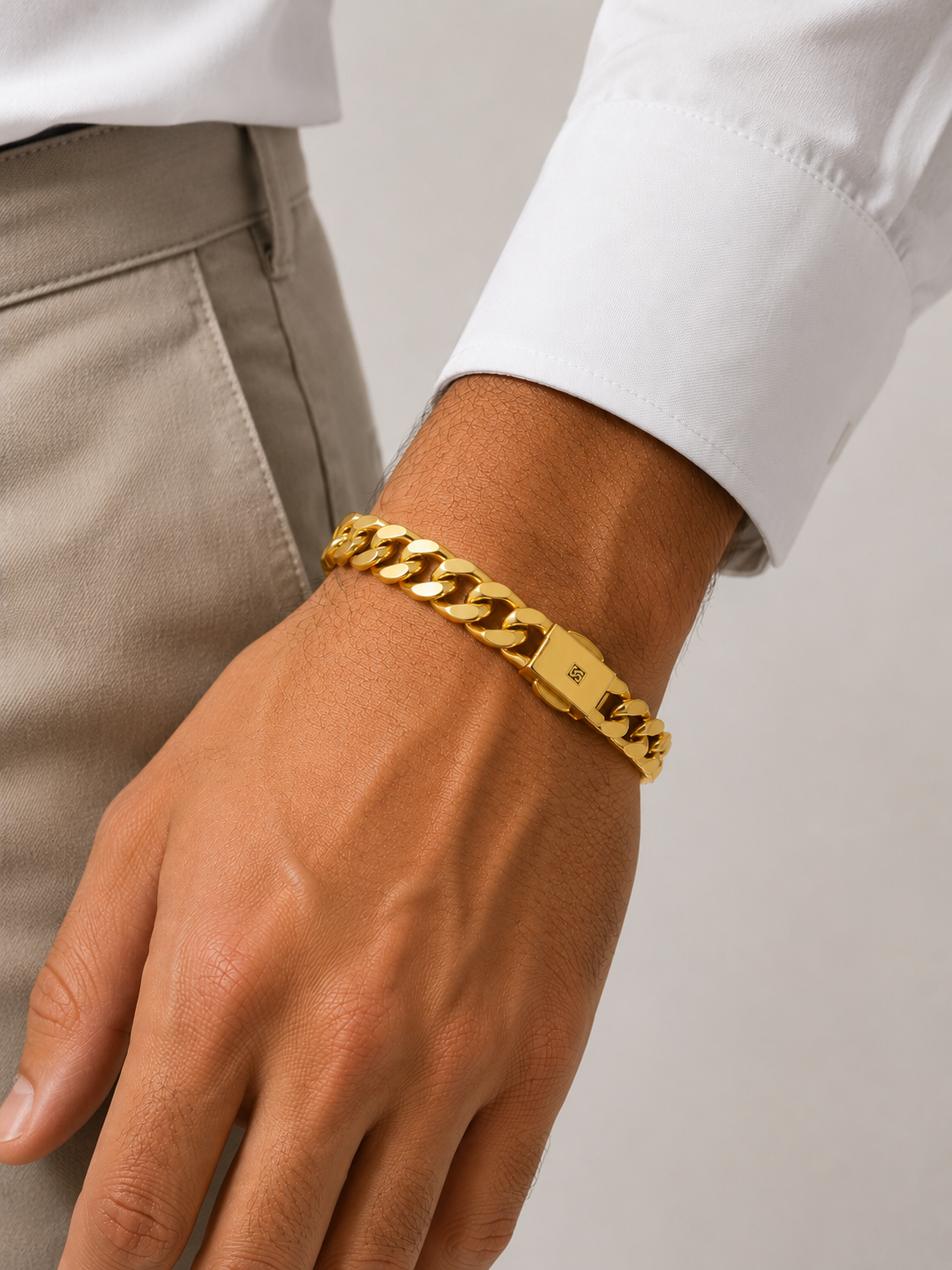 Cartier-Style Cuban Link Gold Bracelet