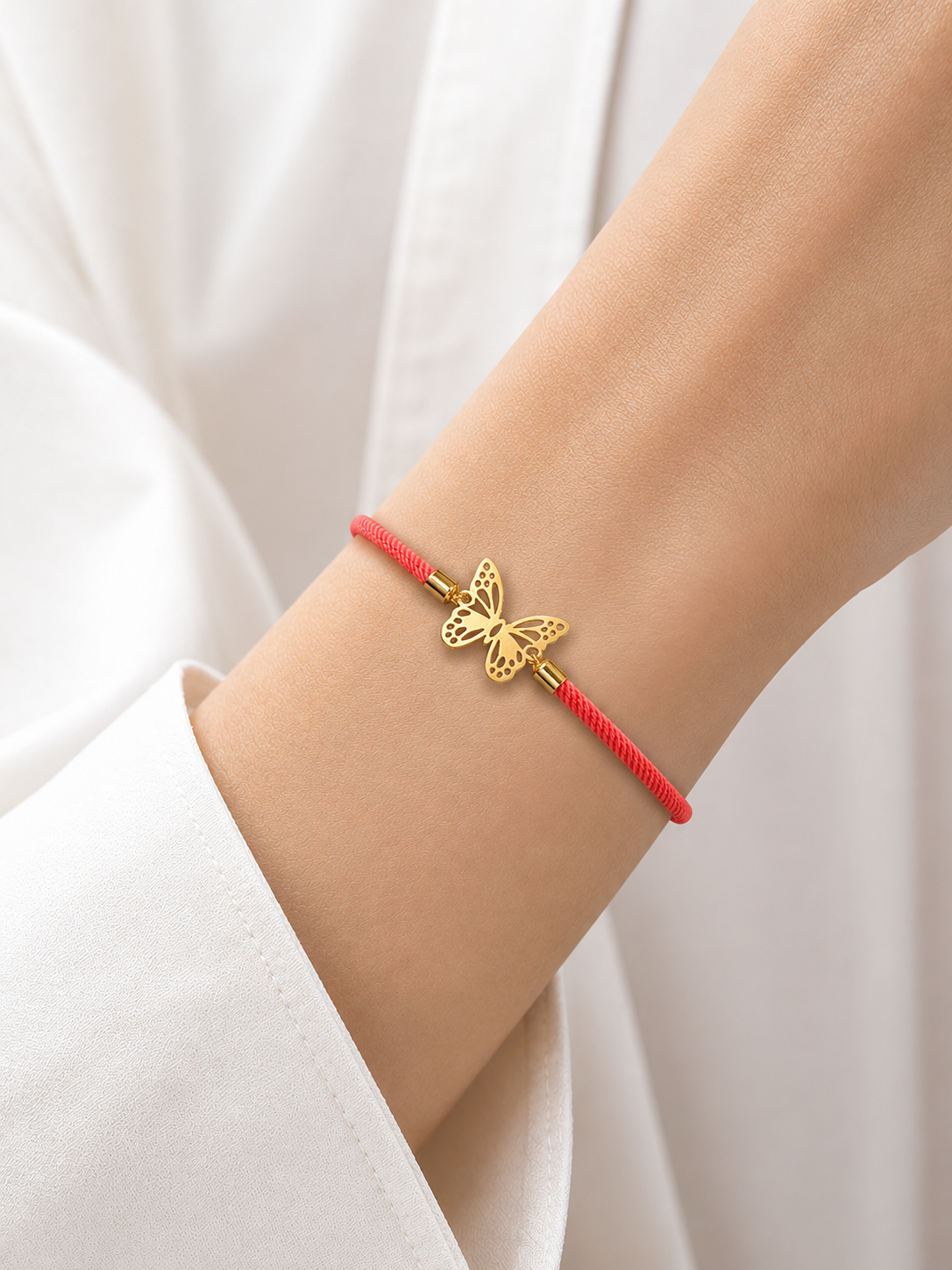 Butterfly Red Cord Bracelet