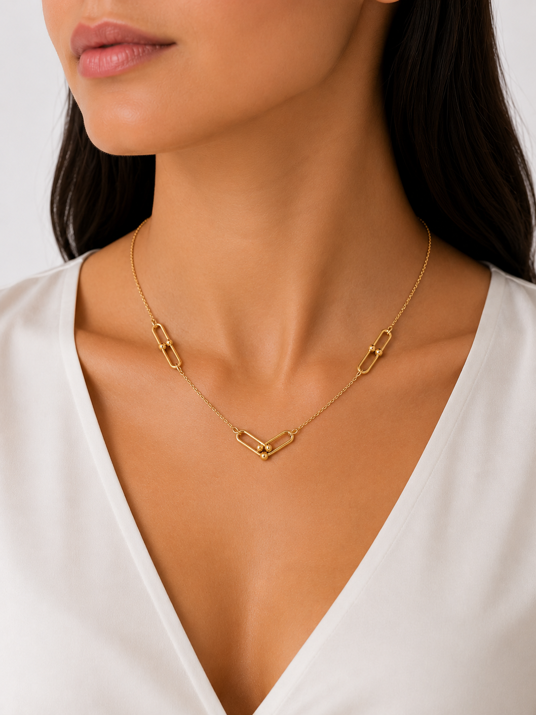 Geometric Link Necklace