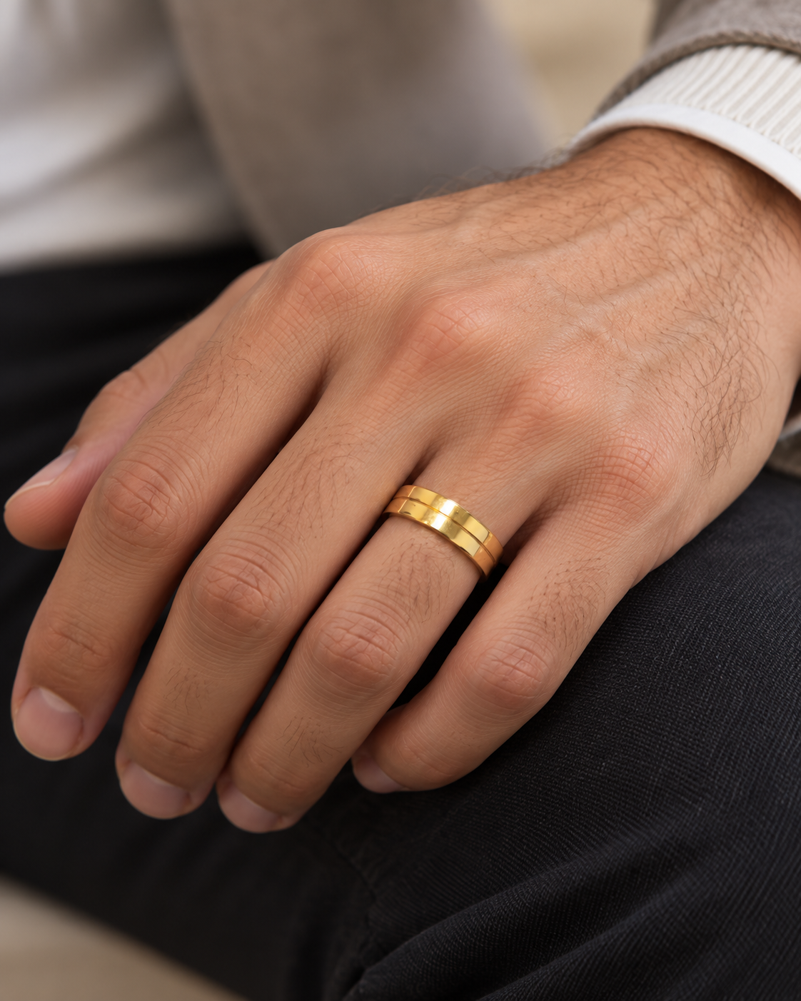 Double-Groove Wedding Band