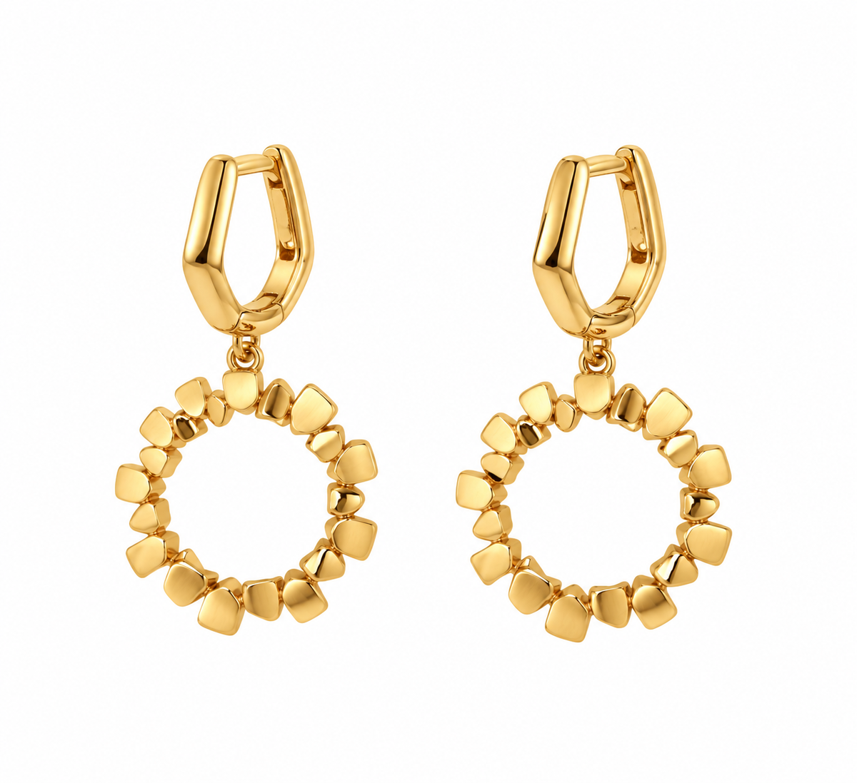 Faceted Halo Drop Earrings