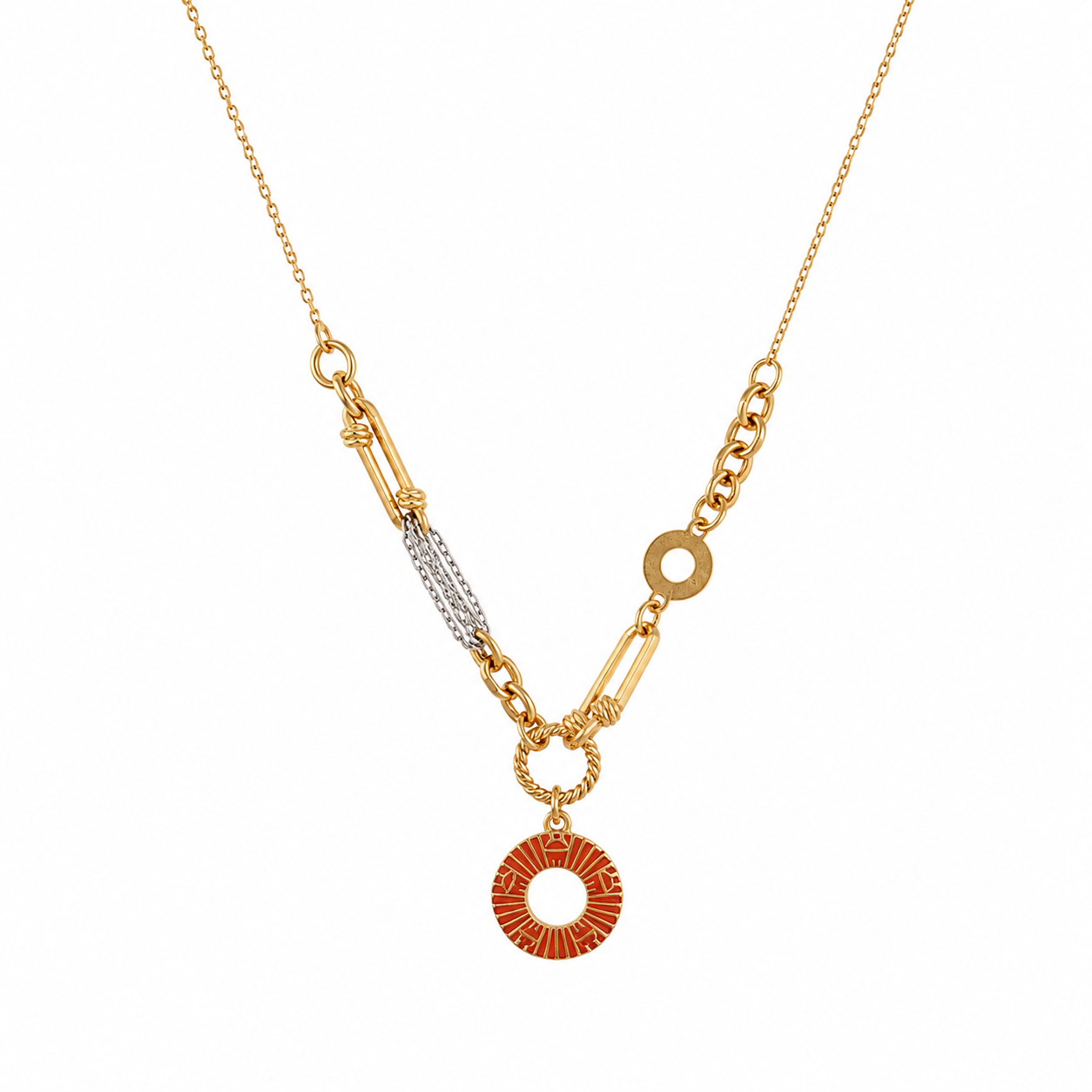 Mixed Link Pendant Necklace