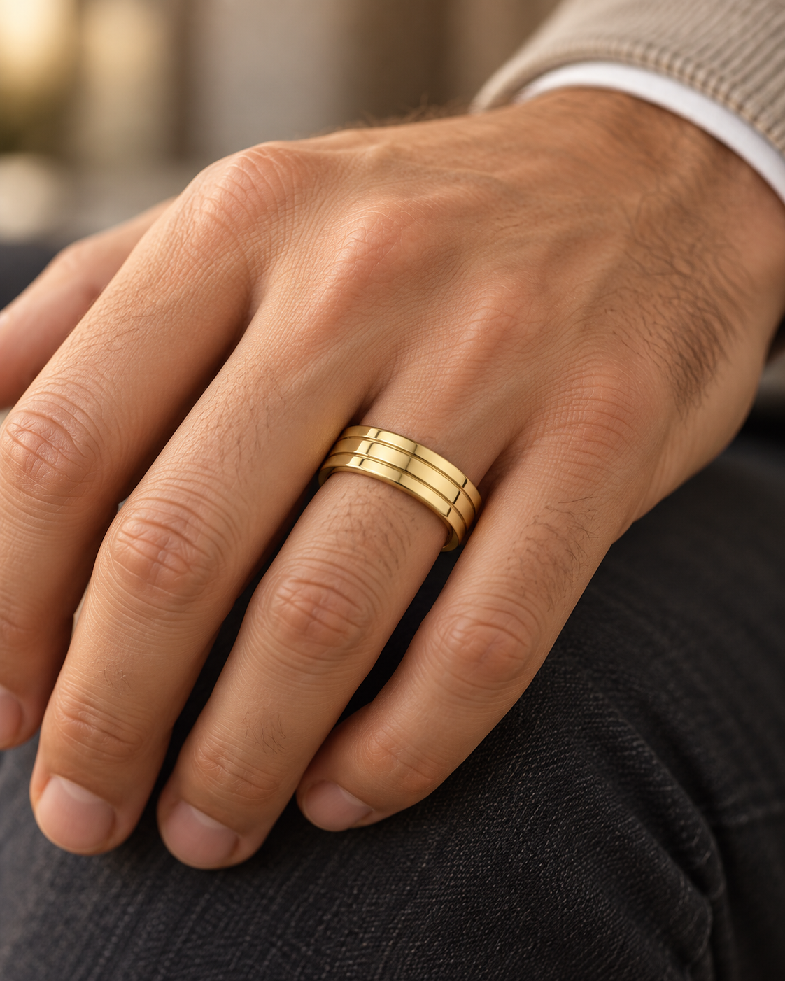 Triple-Groove Wedding Band