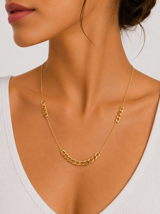 Cuban Link Station Necklace