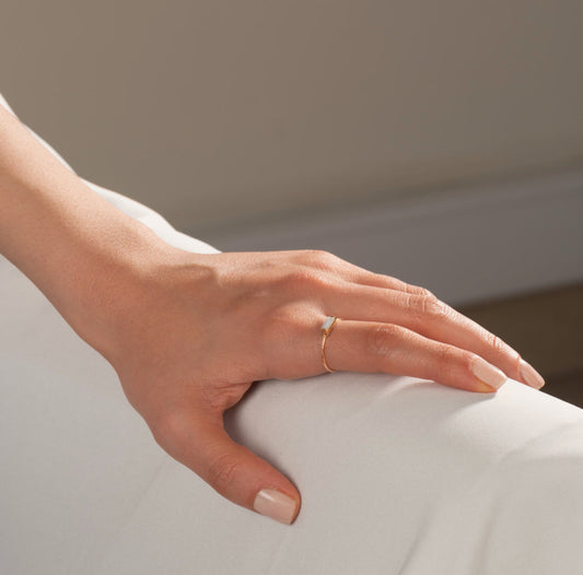 Shell rectangle ring