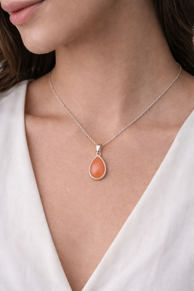 Amber Glow Teardrop Pendant