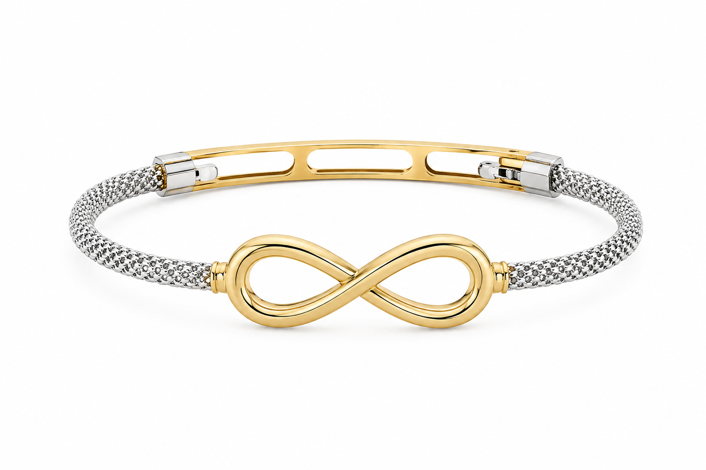 Two-Tone Infinity Mesh Bangle