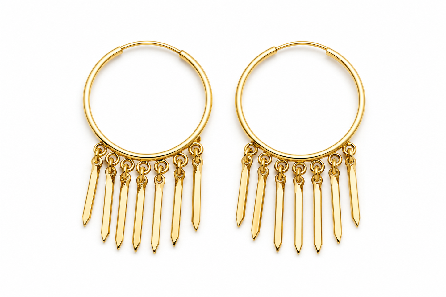 Gold Fringe Hoop Earrings