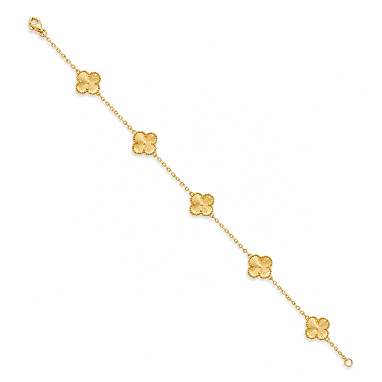 Van Cleef–Inspired 5 Motif Laser-Cut Clover Bracelet
