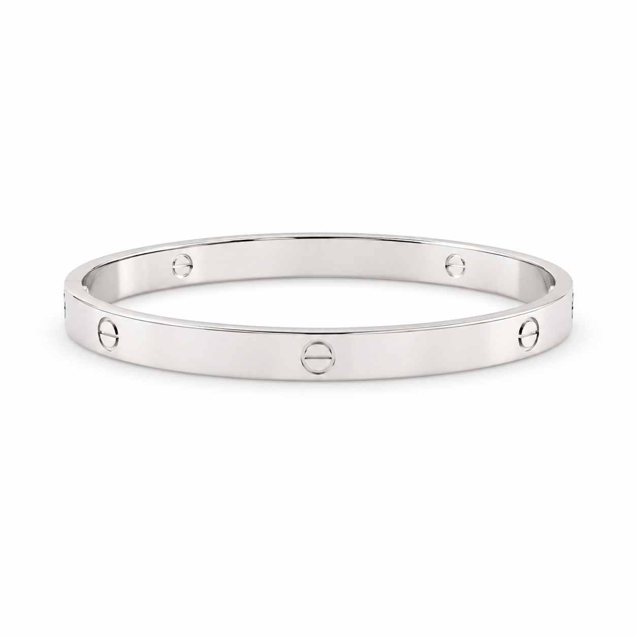Cartier-Inspired Silver Love Bangle