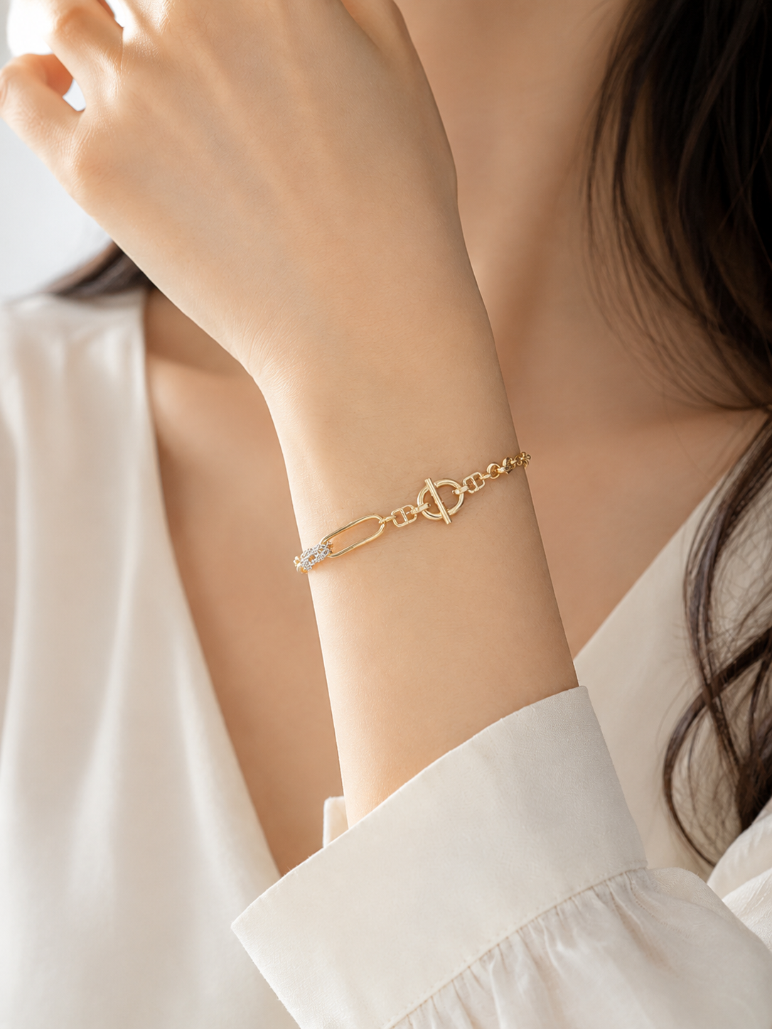 Two-Tone Link Chain Bracelet