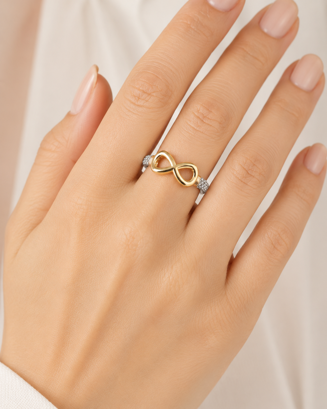 Two-Tone Infinity Ring