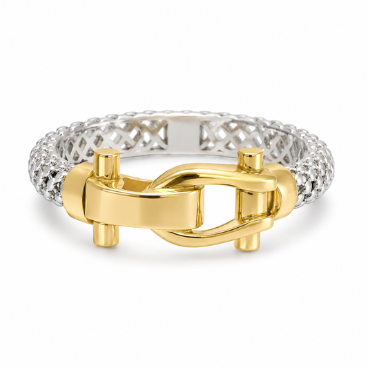 Two-Tone Gold Link Ring