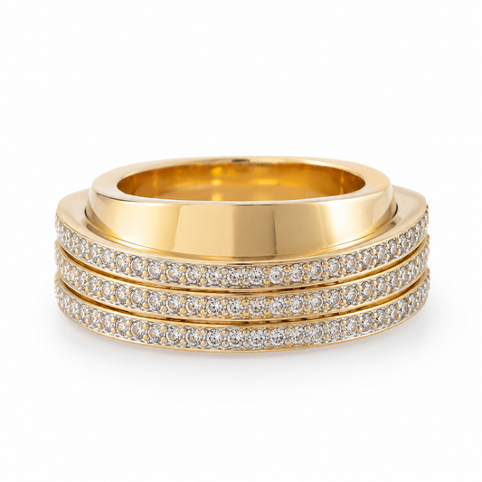 Luxe Multi-Row Crystal Band Ring