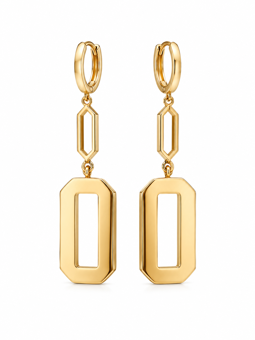Gold Geometric Drop Earrings