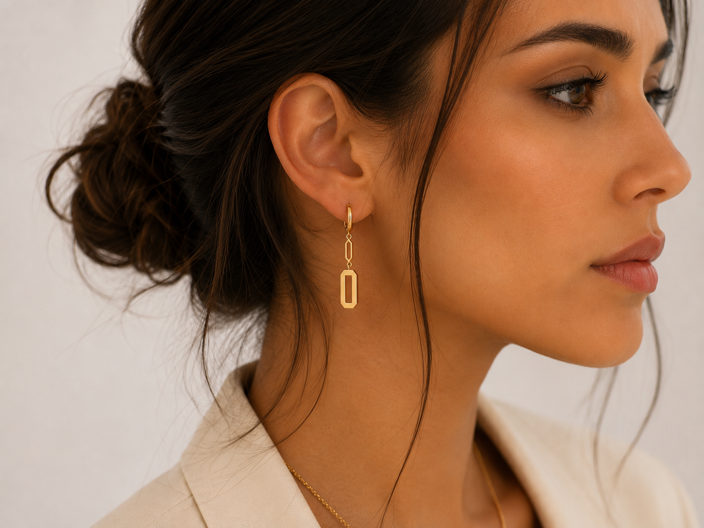 Gold Geometric Drop Earrings