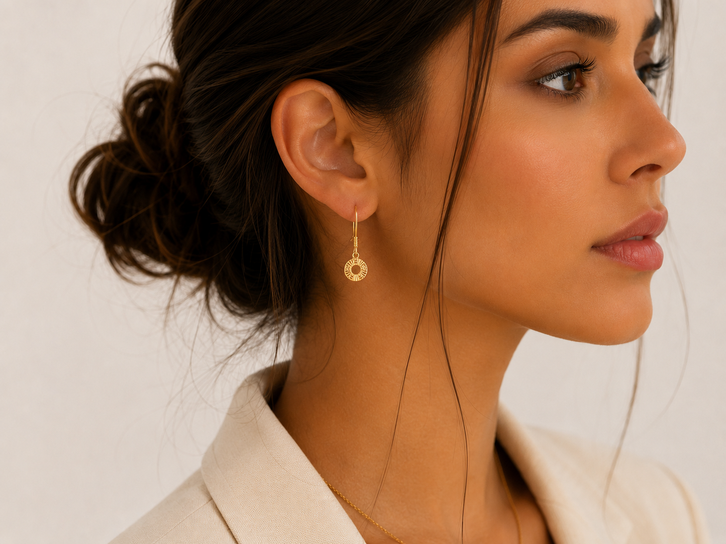 Gold Sunburst Drop Earrings