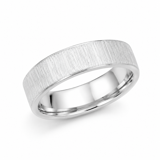 Silver Éclat Textured Band Ring