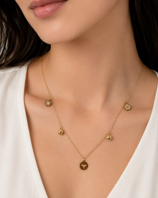 Golden Ocean Charm Necklace