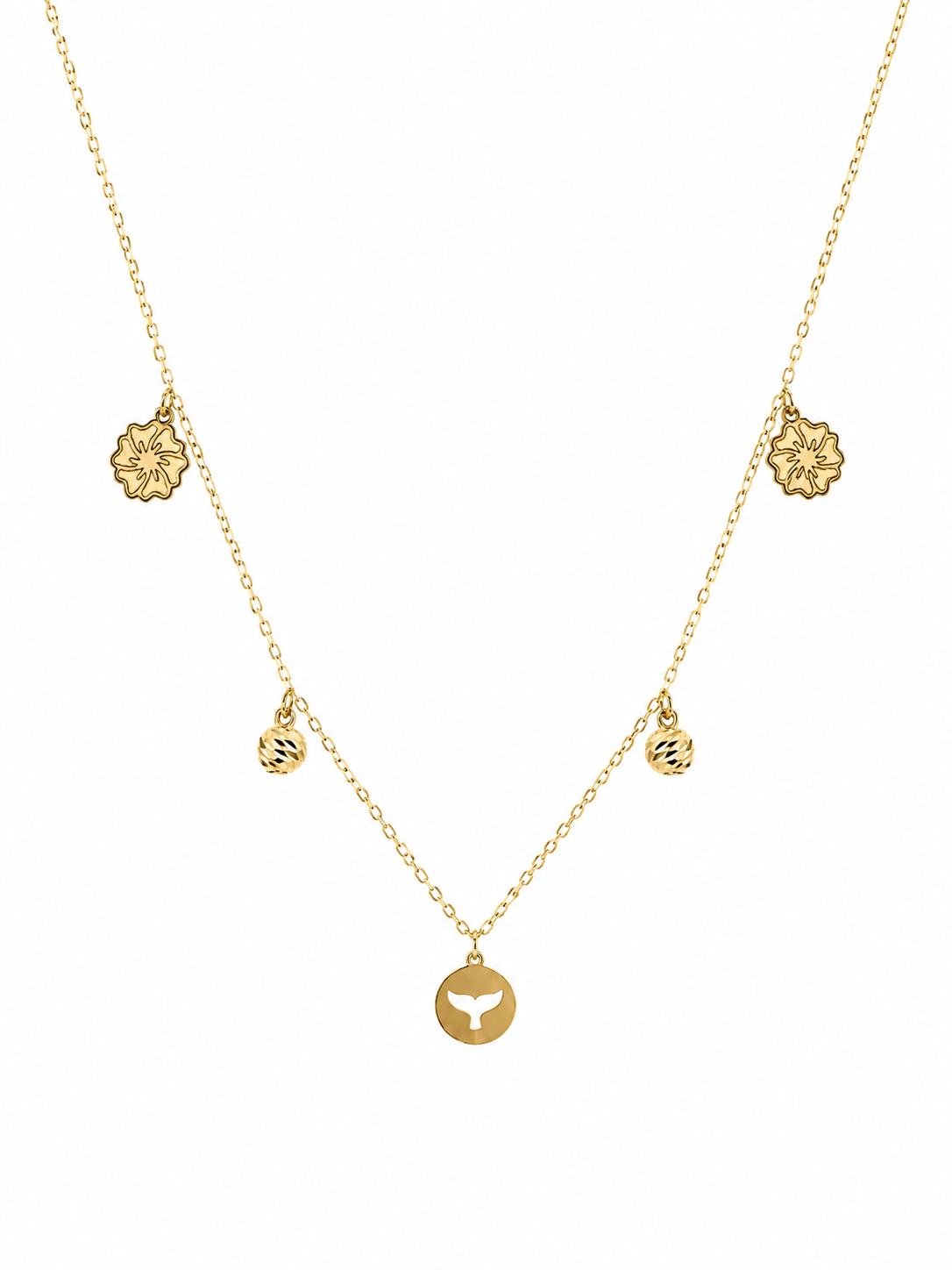 Golden Ocean Charm Necklace