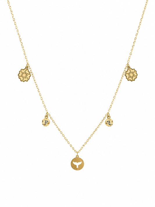 Golden Ocean Charm Necklace