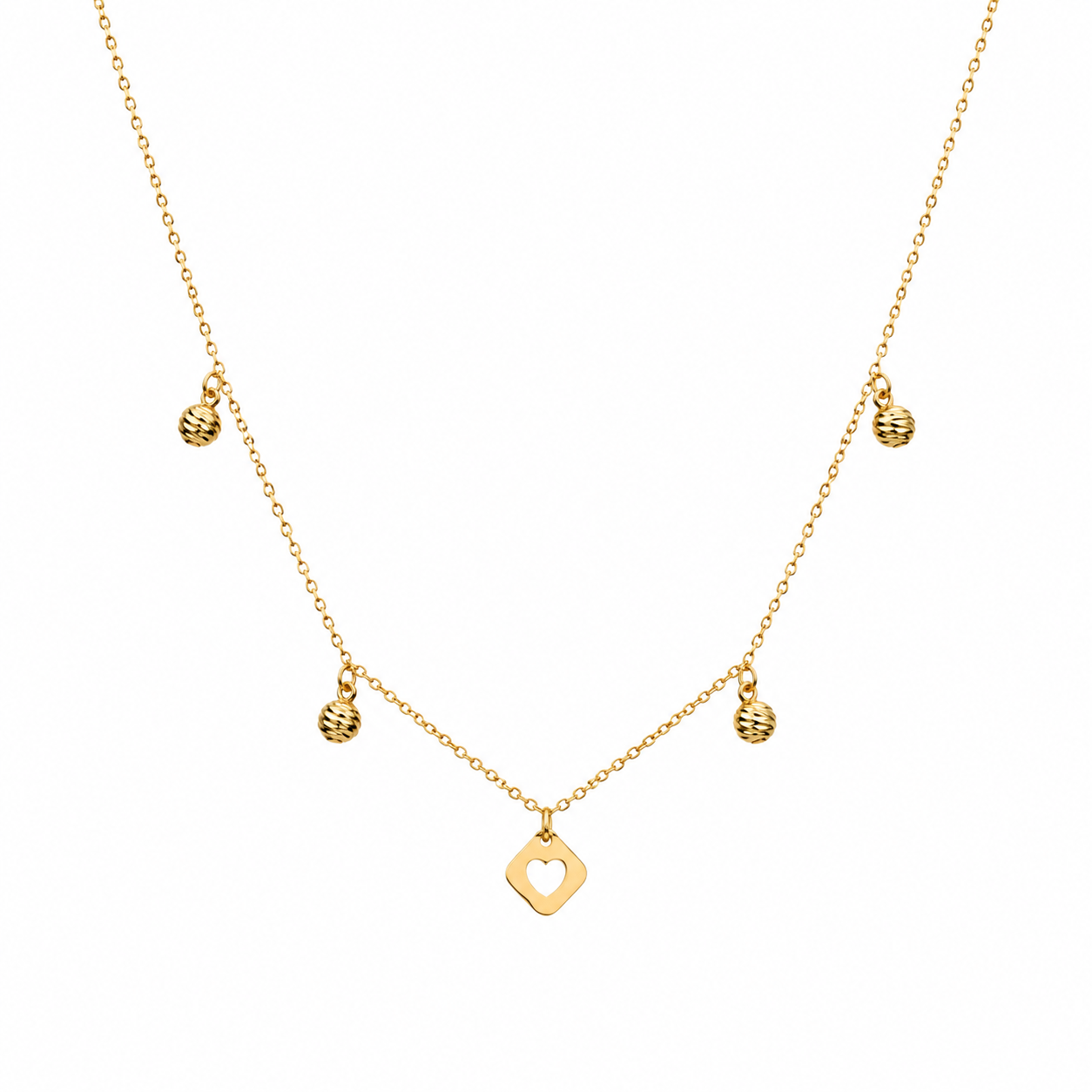 Golden Heart Charm Necklace