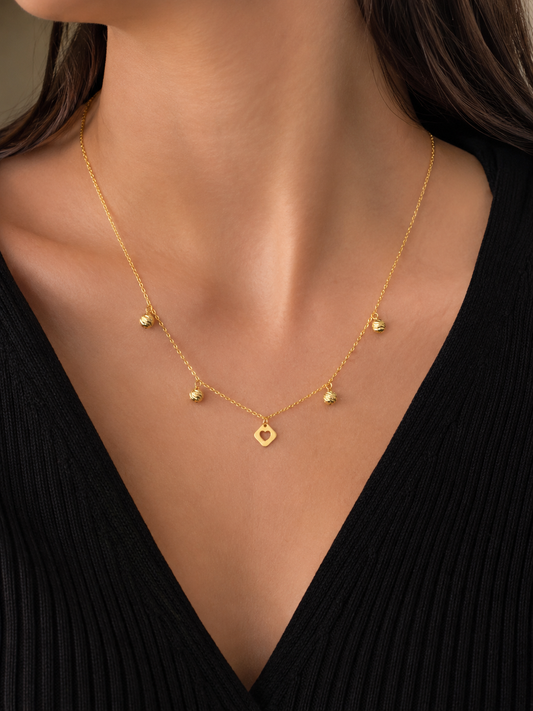 Golden Heart Charm Necklace