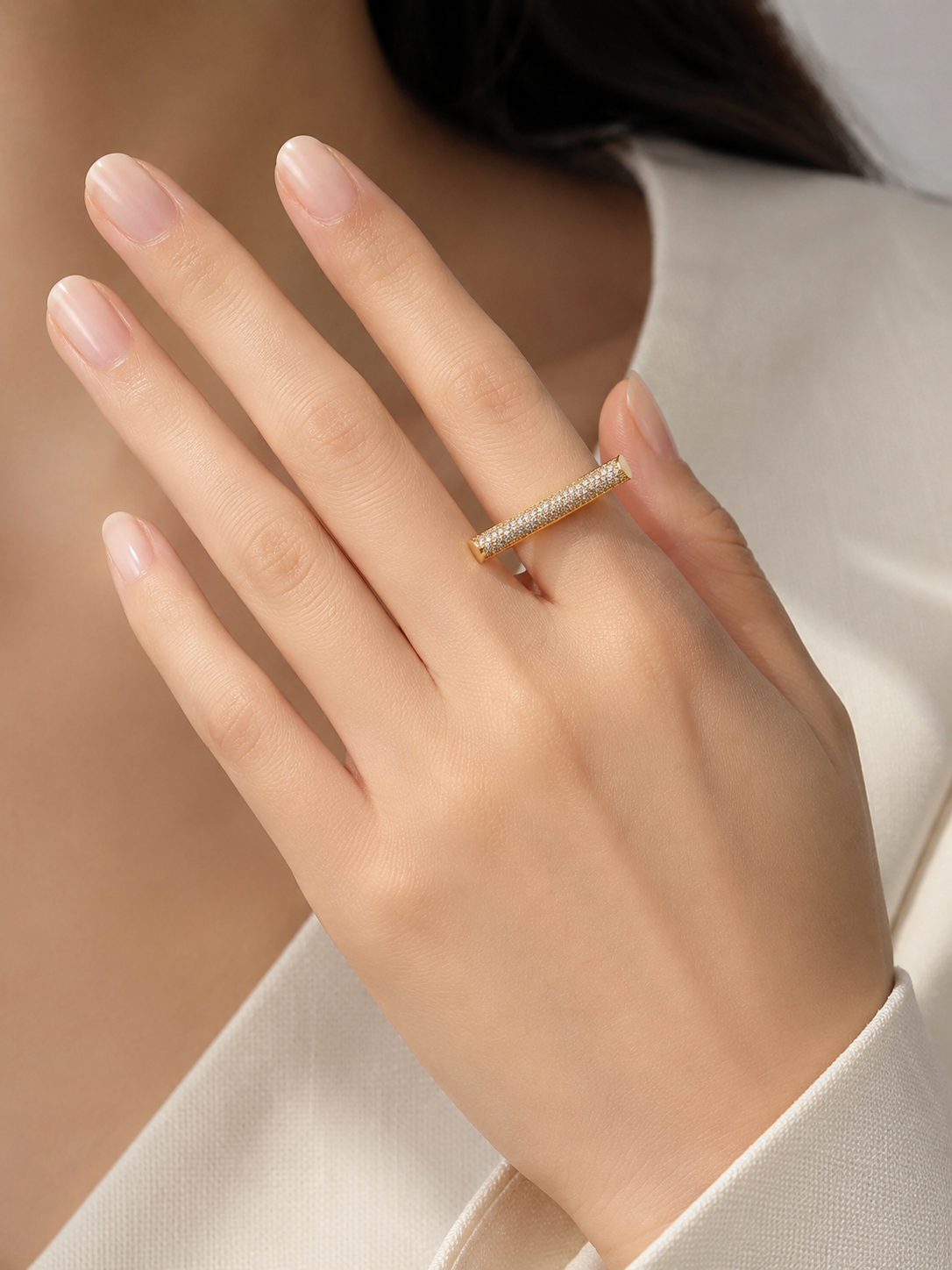 Crystal Bar Statement Ring