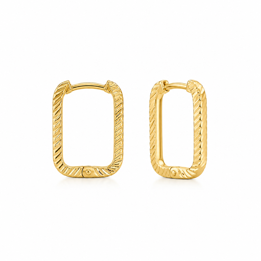 Rectangle Carved Earrings