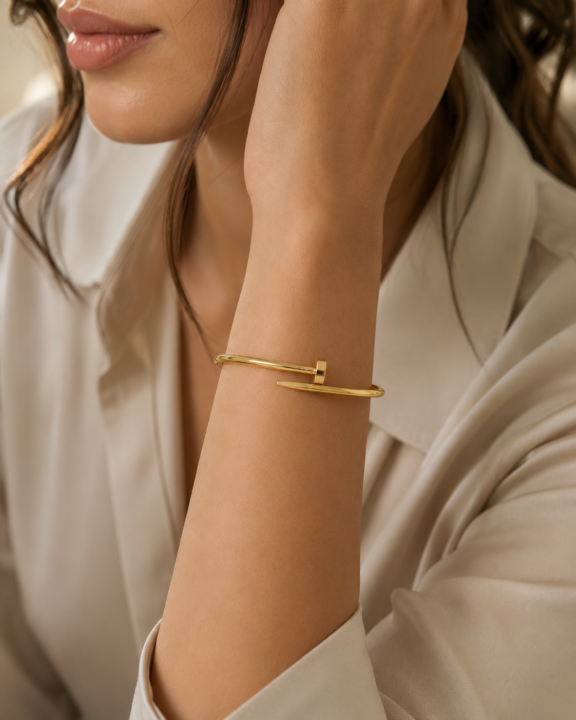 Gold Nail Bangle