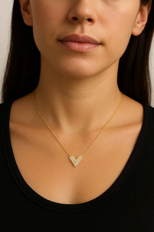 Crystal Heart Pendant Necklace