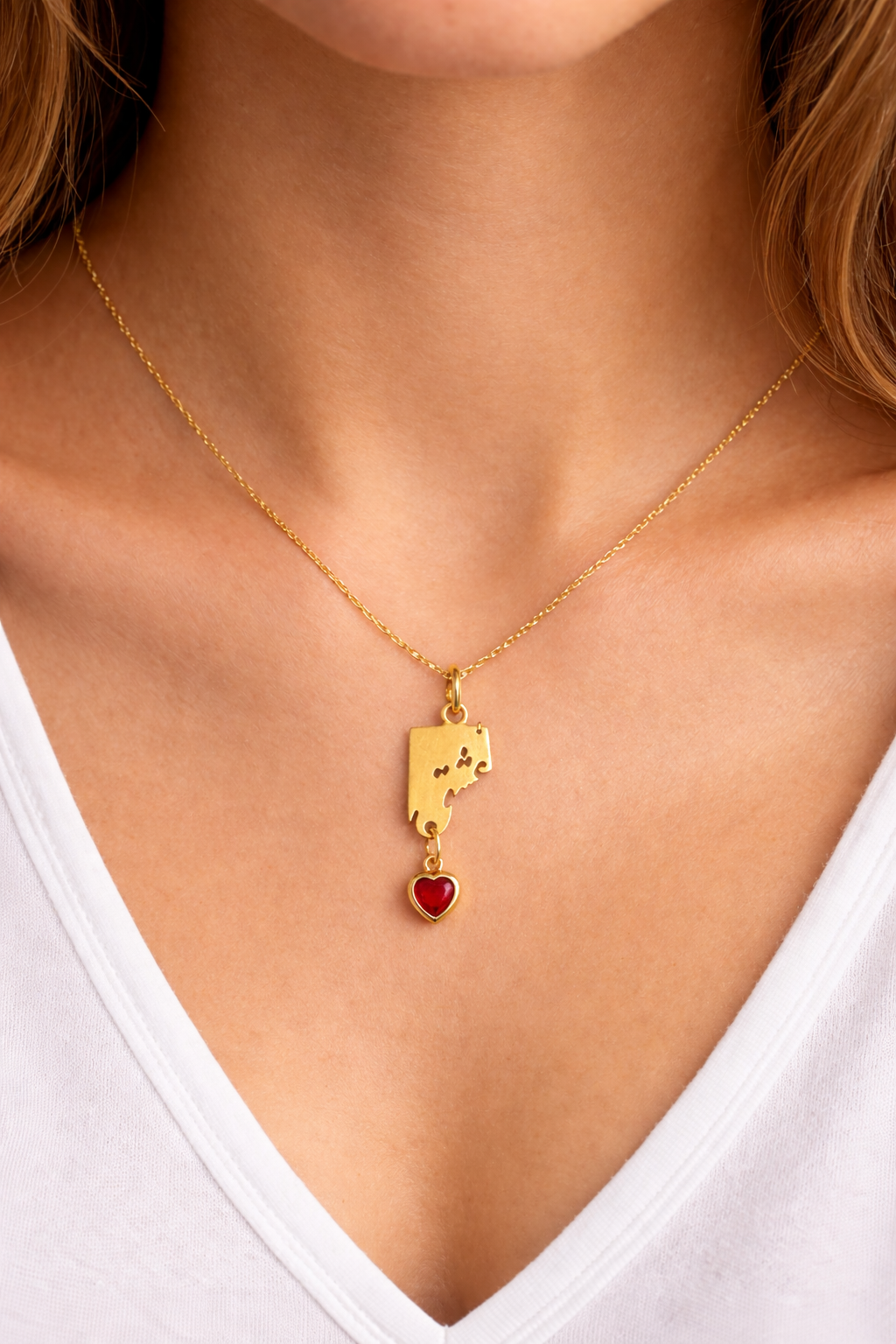 Love Pendant with Red Heart Charm