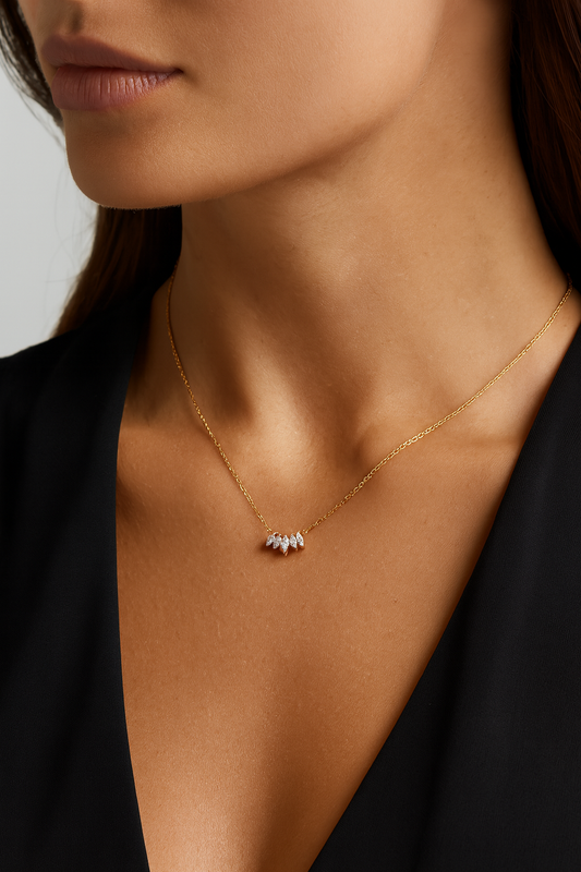 Five Marquise Pendant Necklace