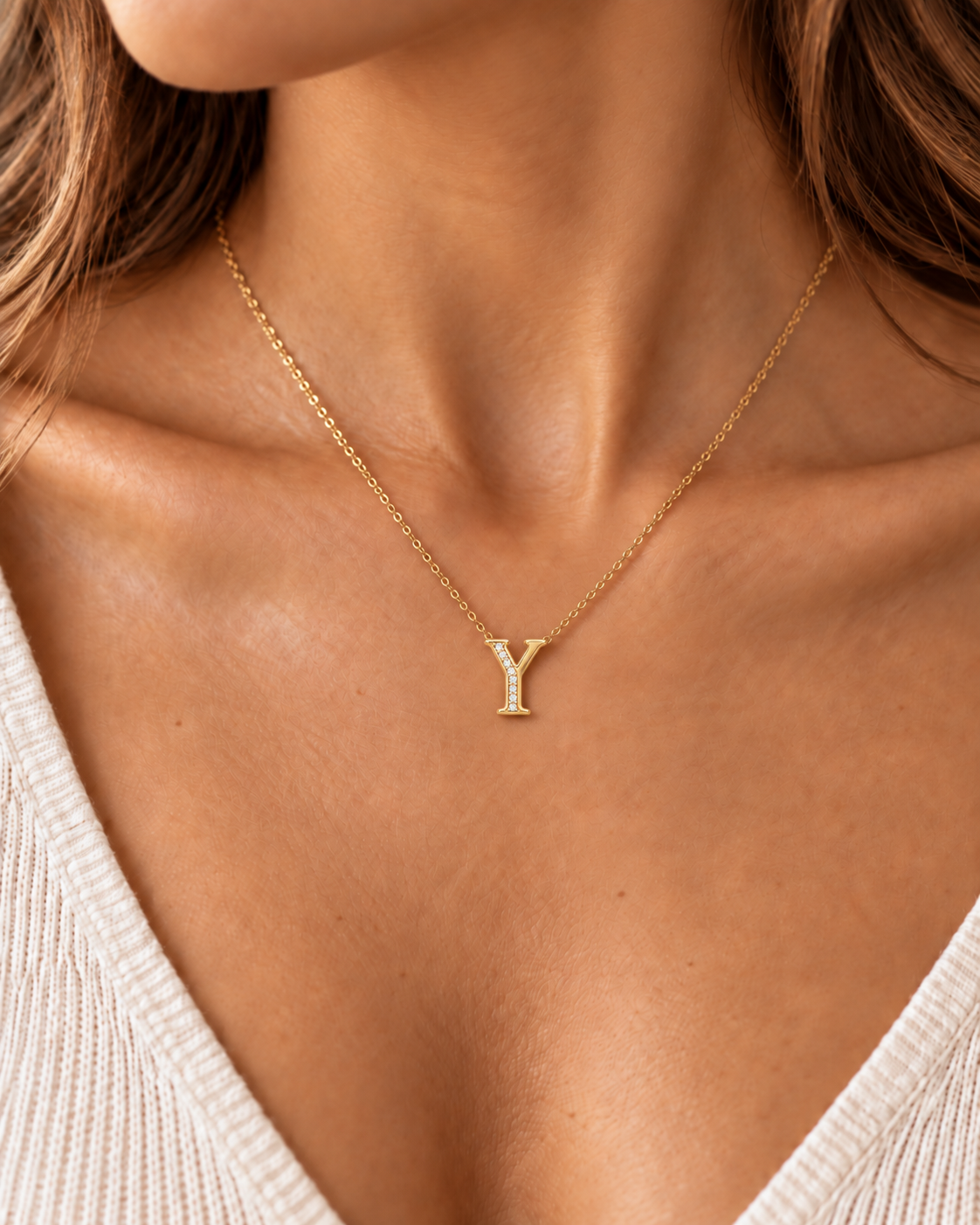 Initial “Y” Necklace