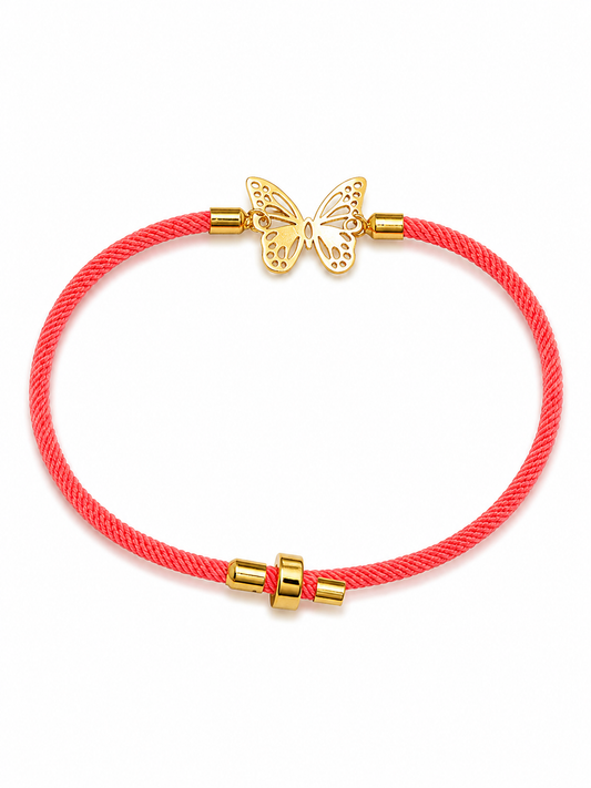 Butterfly Red Cord Bracelet