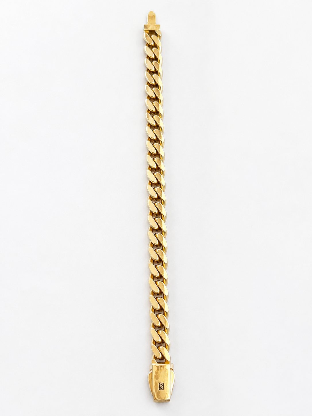 Cartier-Style Cuban Link Gold Bracelet