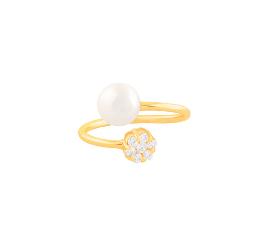 Flower pearl ring