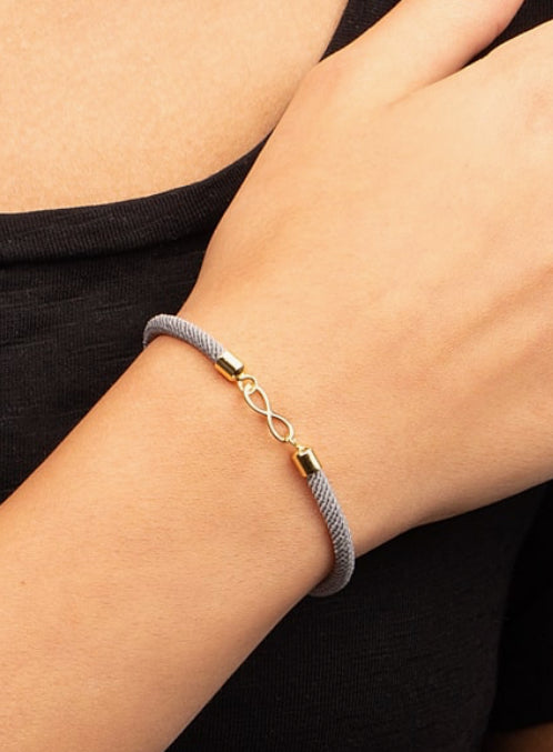 Infinity Gold & cord bracelet