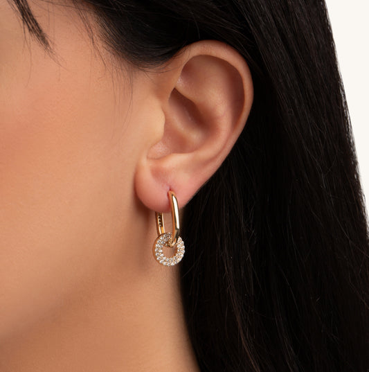 Circle stone earring