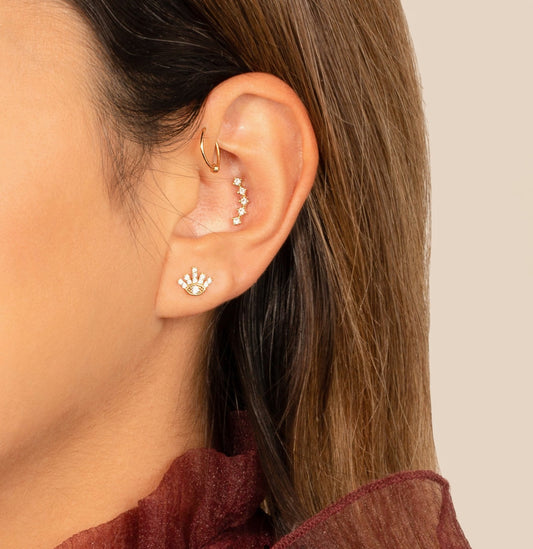 Eyelashes stone earring