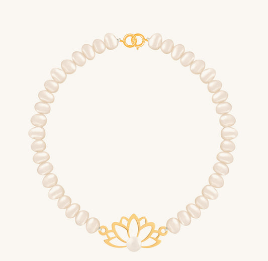 Lotus Gold & cord bracelet