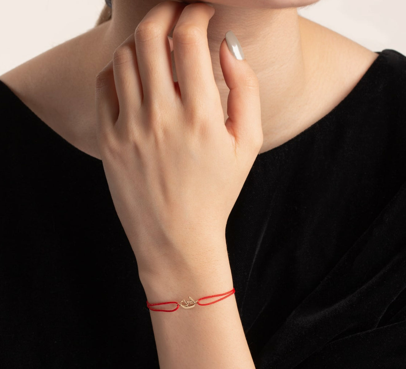 Iran gold & cord bracelet