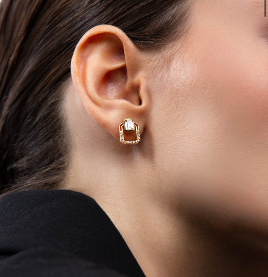 Square stone earring