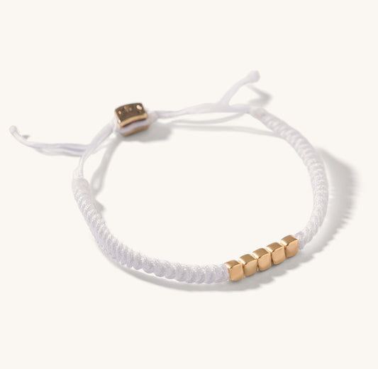 5 pictures gold & cord bracelet