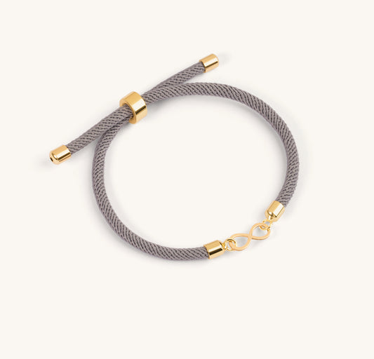 Infinity Gold & cord bracelet