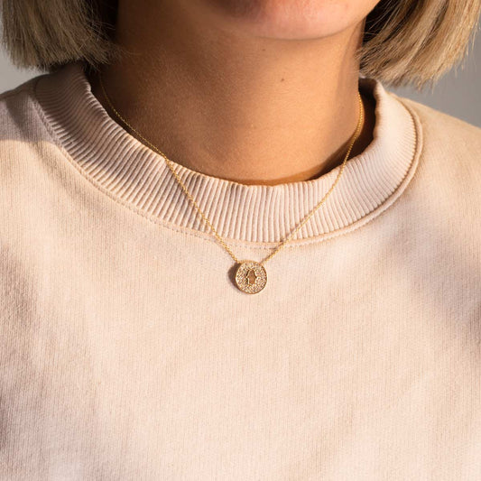 Palm Pendant Necklace with Crystals