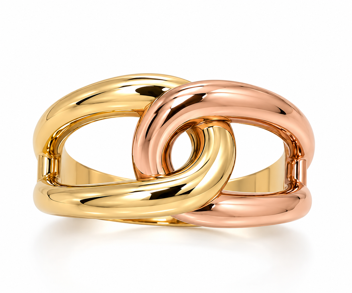 Two-Tone Interlock Ring